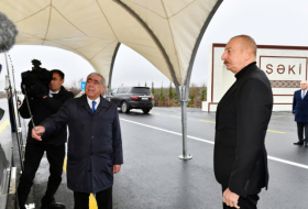    Prezident Oğuz-Şəki avtomobil yolunun açılışını etdi -  FOTOLAR     
