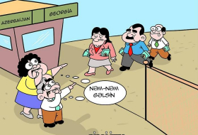 Gürcüstan-Azərbaycan sərhədindəki vəziyyət - Karikatura